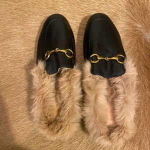 Rabbit Fur Mules - Never Worn - Size 7